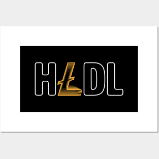 Hodl Litecoin gold modern typography art gift Posters and Art
